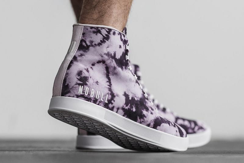 Purple Nobull High-Top Wisteria Tie-Dye Canvas Men's Trainers | CA D1415F